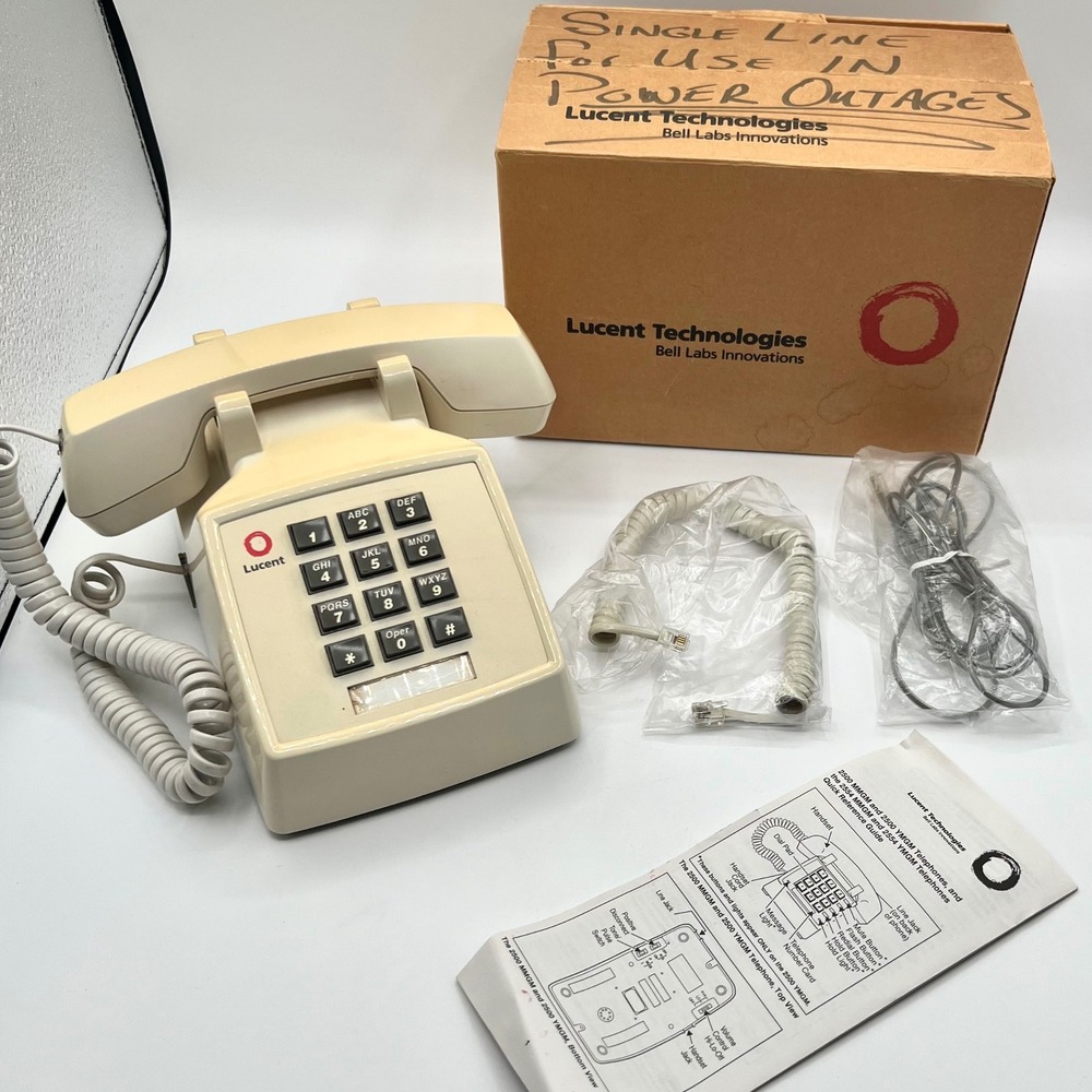 Lucent Technologies Single Line Telephone Cream 2500MMHM Great‎ for Power Outage